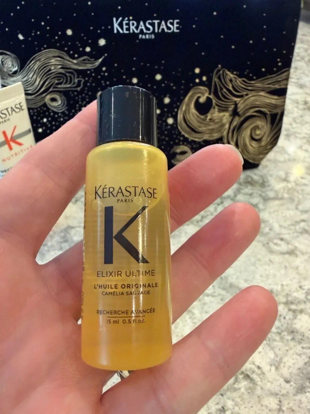 Kérastase Travel Hair Trio with Black & Gold Pouch